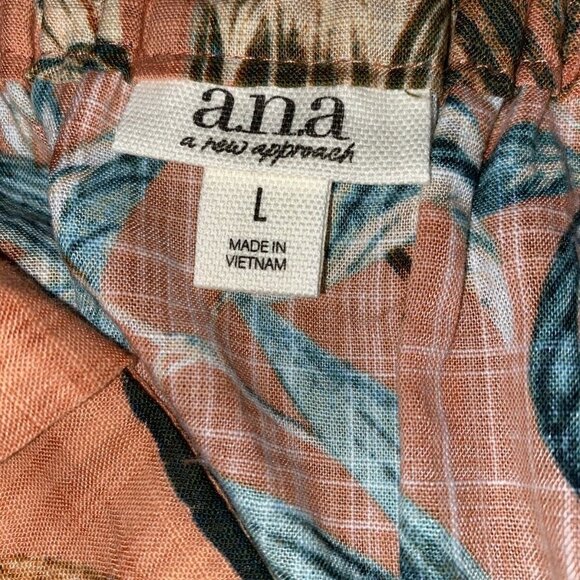 a.n.a Women's Lila Tropical Print With Shoulder Tie‎ Tank Top Size L NWT - Picture 6 of 11